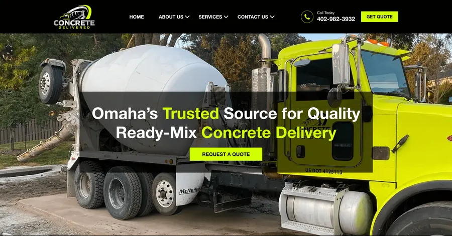 Concrete Delivered website homepage