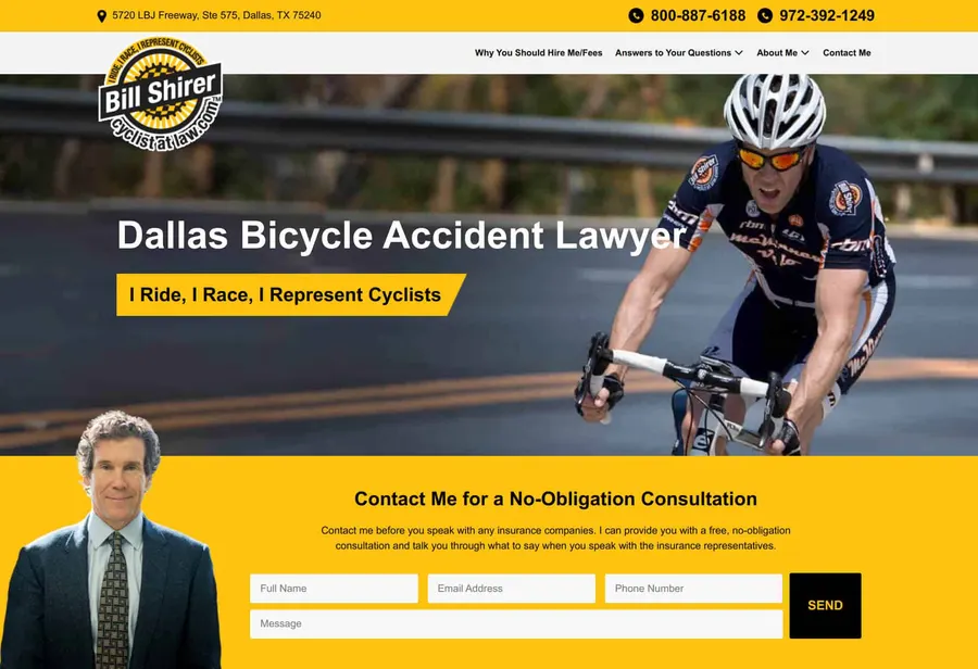 Cyclist at Law website homepage