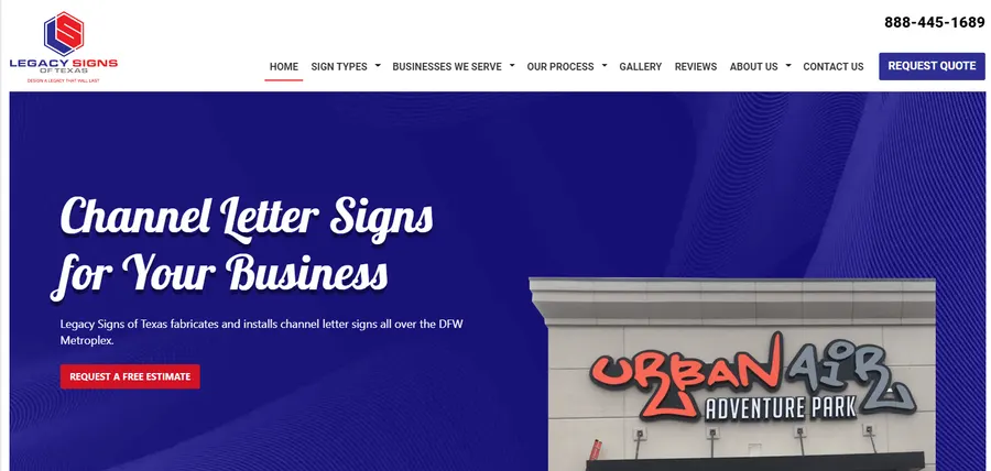 Legacy Signs of Texas website homepage