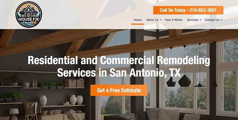 Remodeling San Antonio website homepage
