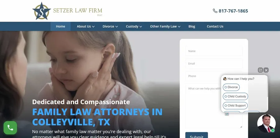 Setzer Law Firm website homepage