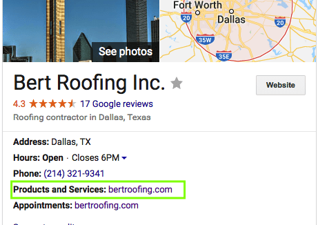 Bert Roofing GMB Knowledge Panel
